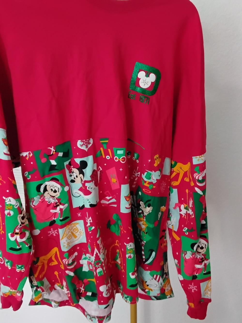 Disney Red Holiday Mickey & Minnie Graphic Pullover